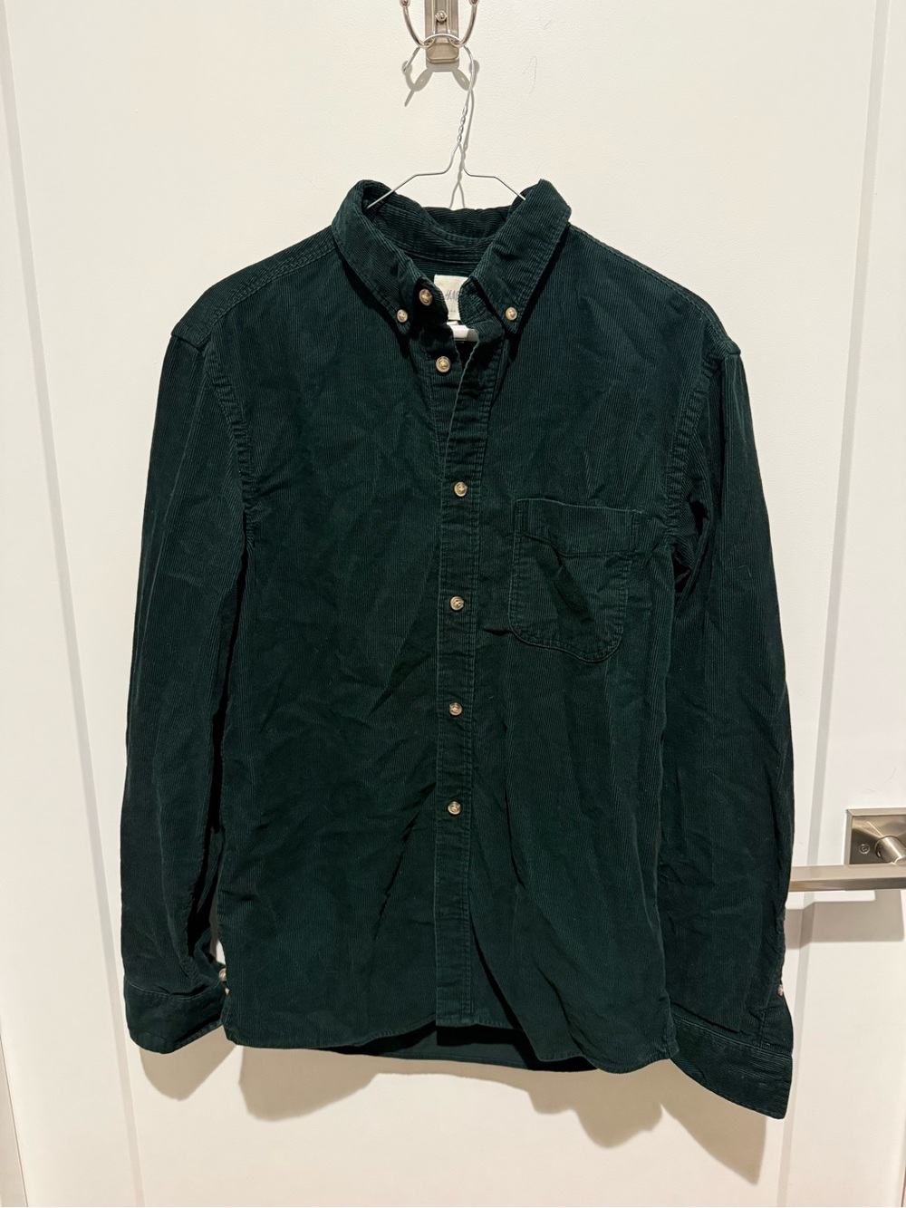 H&M Dark Green Corduroy Shirt Jacket - Small